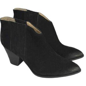 Splendid Womens Ankle Boots Booties Black Leather Cuban Heel High Slip On 10 M